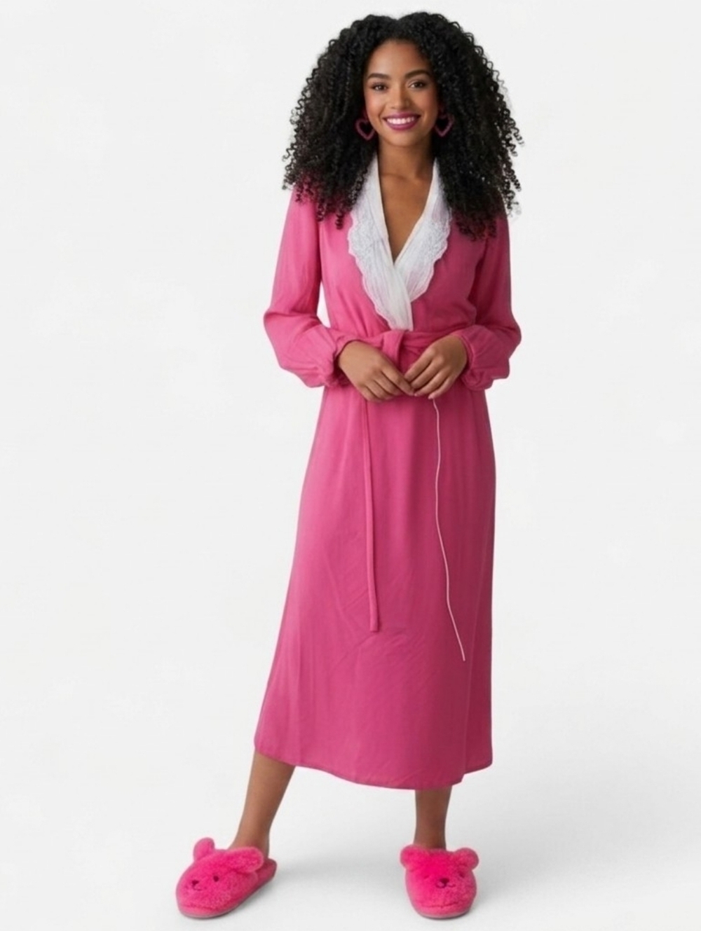 Reasa Martin Vintage Hot Pink Robe - Small